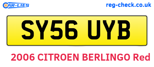 SY56UYB are the vehicle registration plates.
