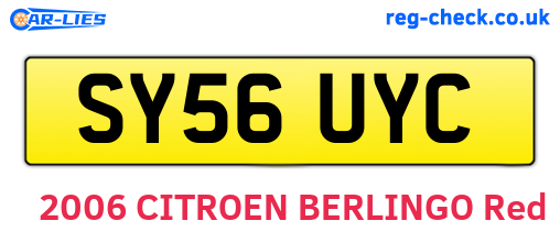 SY56UYC are the vehicle registration plates.