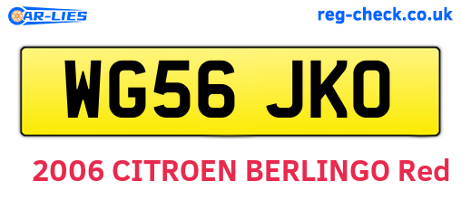 WG56JKO are the vehicle registration plates.