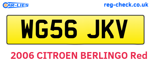 WG56JKV are the vehicle registration plates.