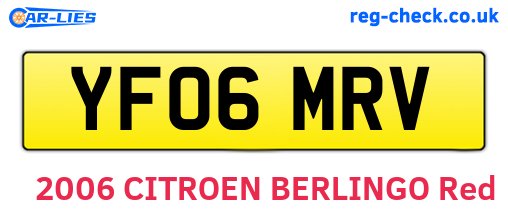 YF06MRV are the vehicle registration plates.