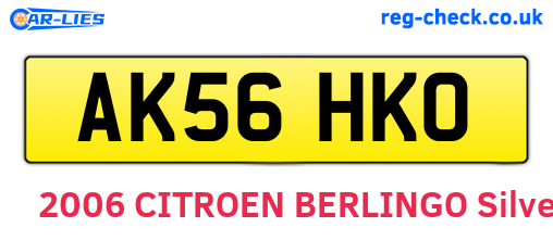 AK56HKO are the vehicle registration plates.