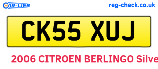CK55XUJ are the vehicle registration plates.