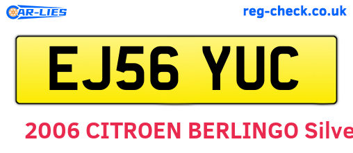 EJ56YUC are the vehicle registration plates.
