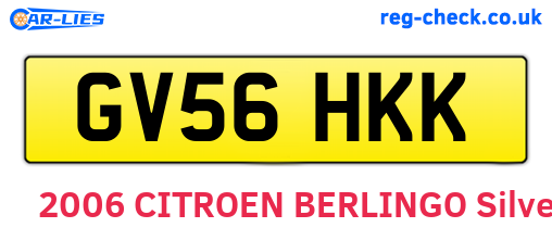 GV56HKK are the vehicle registration plates.