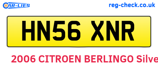 HN56XNR are the vehicle registration plates.