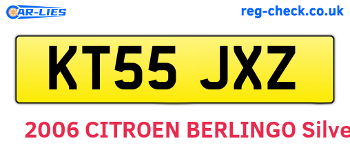 KT55JXZ are the vehicle registration plates.