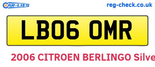 LB06OMR are the vehicle registration plates.