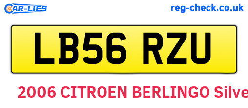 LB56RZU are the vehicle registration plates.