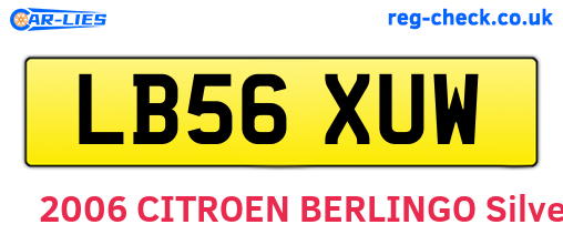 LB56XUW are the vehicle registration plates.