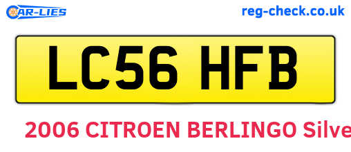 LC56HFB are the vehicle registration plates.
