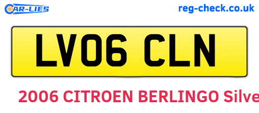 LV06CLN are the vehicle registration plates.