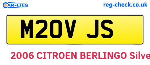 M20VJS are the vehicle registration plates.