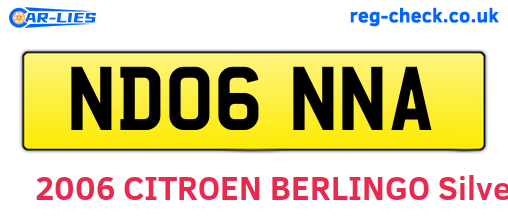 ND06NNA are the vehicle registration plates.
