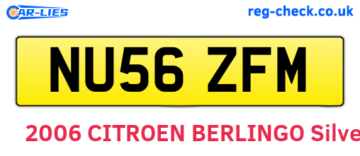 NU56ZFM are the vehicle registration plates.