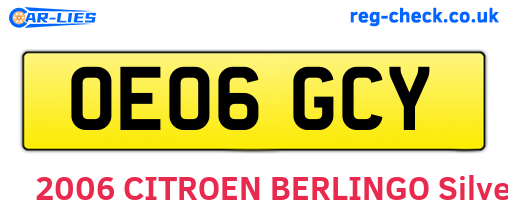 OE06GCY are the vehicle registration plates.