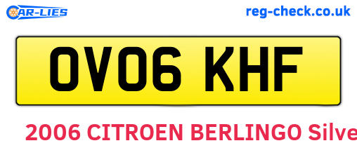 OV06KHF are the vehicle registration plates.