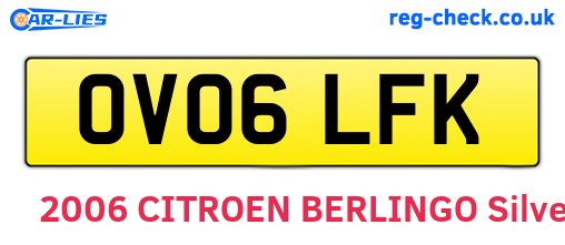 OV06LFK are the vehicle registration plates.