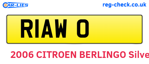 R1AWO are the vehicle registration plates.