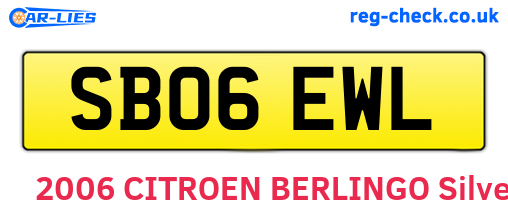 SB06EWL are the vehicle registration plates.