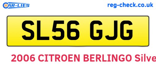 SL56GJG are the vehicle registration plates.