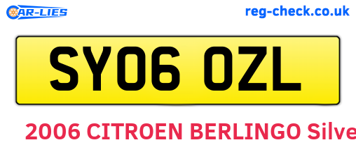 SY06OZL are the vehicle registration plates.
