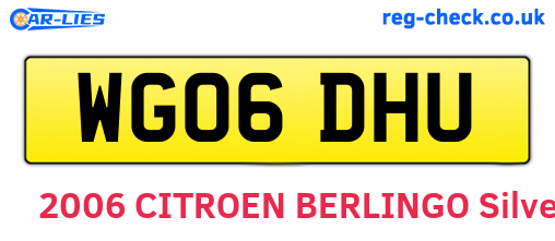 WG06DHU are the vehicle registration plates.