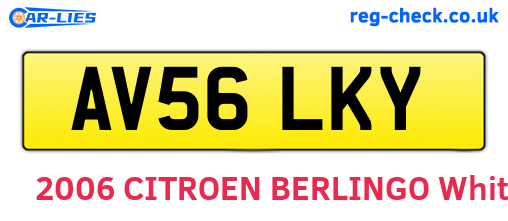 AV56LKY are the vehicle registration plates.
