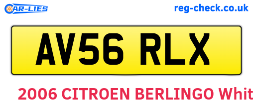 AV56RLX are the vehicle registration plates.