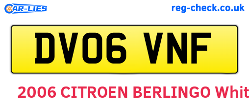 DV06VNF are the vehicle registration plates.