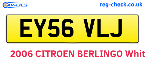 EY56VLJ are the vehicle registration plates.