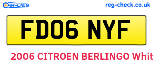 FD06NYF are the vehicle registration plates.