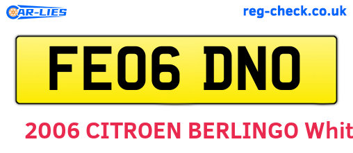 FE06DNO are the vehicle registration plates.