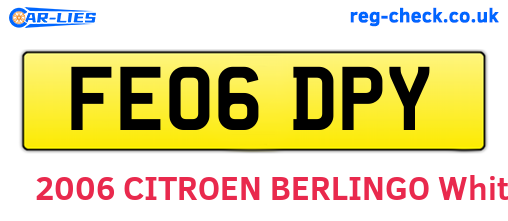 FE06DPY are the vehicle registration plates.