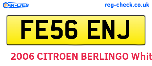 FE56ENJ are the vehicle registration plates.