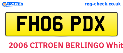 FH06PDX are the vehicle registration plates.