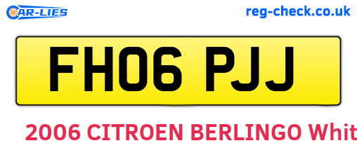 FH06PJJ are the vehicle registration plates.