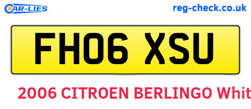 FH06XSU are the vehicle registration plates.