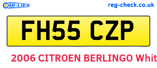 FH55CZP are the vehicle registration plates.