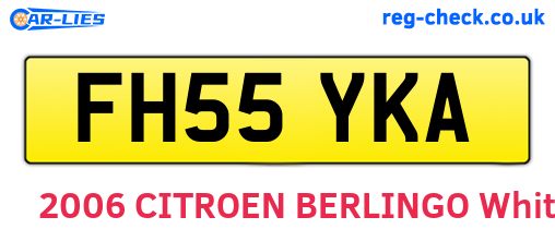 FH55YKA are the vehicle registration plates.