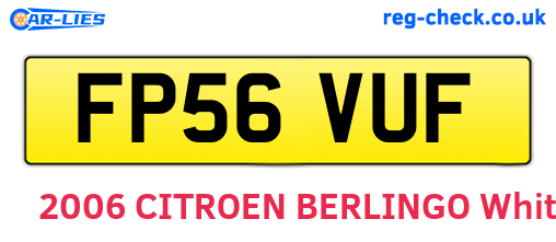FP56VUF are the vehicle registration plates.