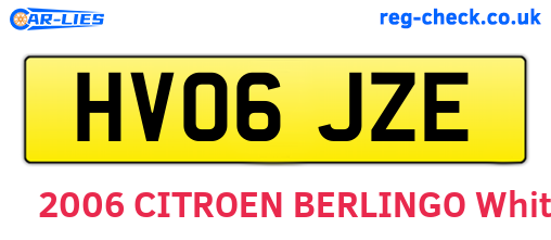 HV06JZE are the vehicle registration plates.