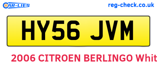 HY56JVM are the vehicle registration plates.