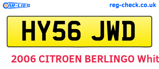 HY56JWD are the vehicle registration plates.
