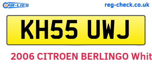 KH55UWJ are the vehicle registration plates.