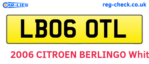 LB06OTL are the vehicle registration plates.