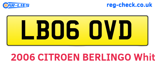 LB06OVD are the vehicle registration plates.