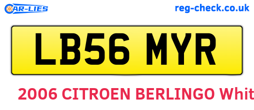 LB56MYR are the vehicle registration plates.