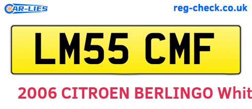 LM55CMF are the vehicle registration plates.