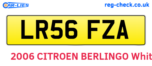 LR56FZA are the vehicle registration plates.